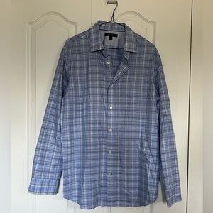 Banana Republic Men’s blue plaid button down shirt slim fit large
